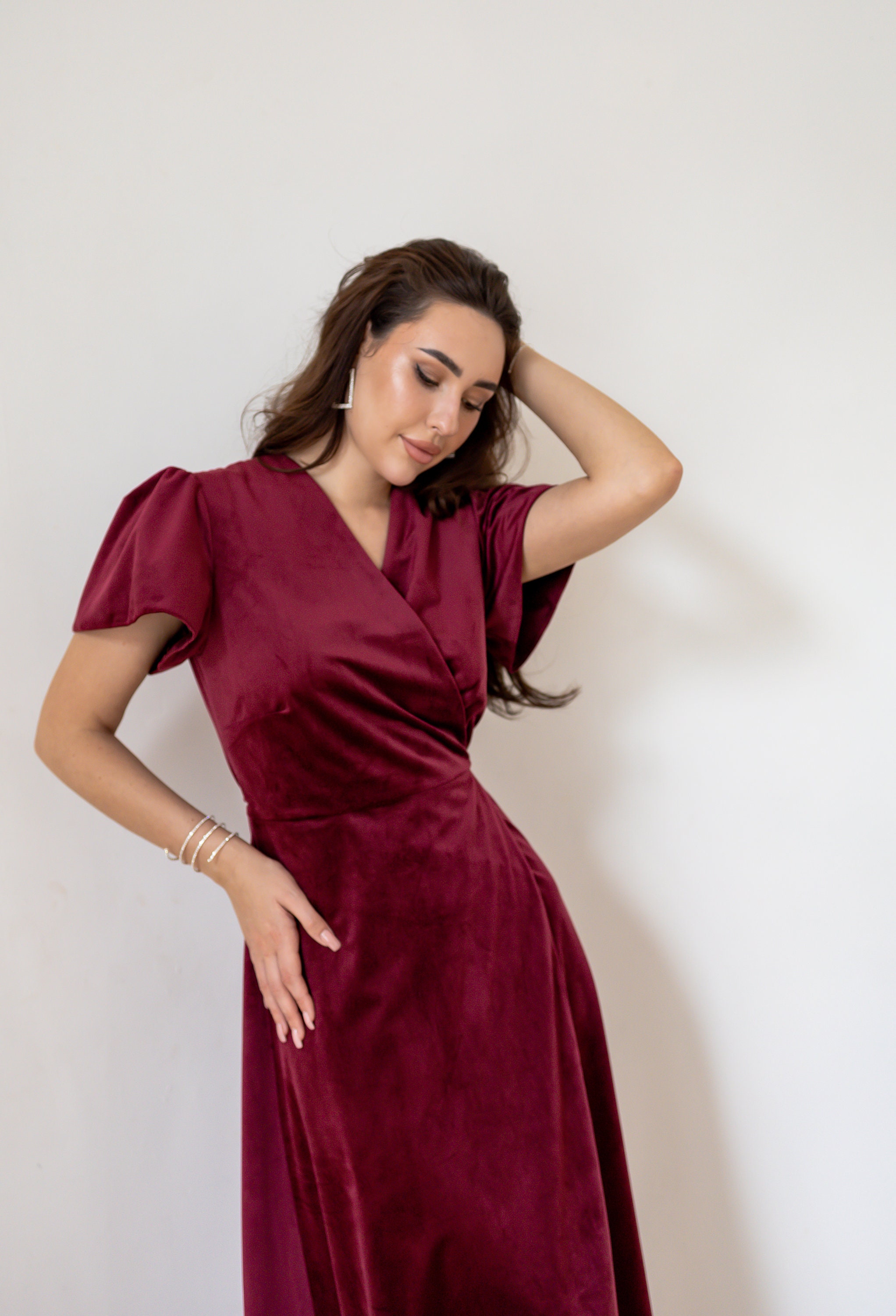 Burgundy velvet dress Bridesmaid velvet dress Dark red dress Modest formal dress Wrap velvet dress Evening maxi dress Miranda dress Burgundy velvet dress Bridesmaid velvet dress Dark red dress Modest formal dress Wrap velvet dress Evening maxi dress Miranda dress