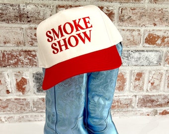 Smoke Show Hat | Embroidered Hat | Summer Trucker Hat | Country Festival Outfit | Country Hat | Concert Hat | Gifts For Her | Howdy Hat