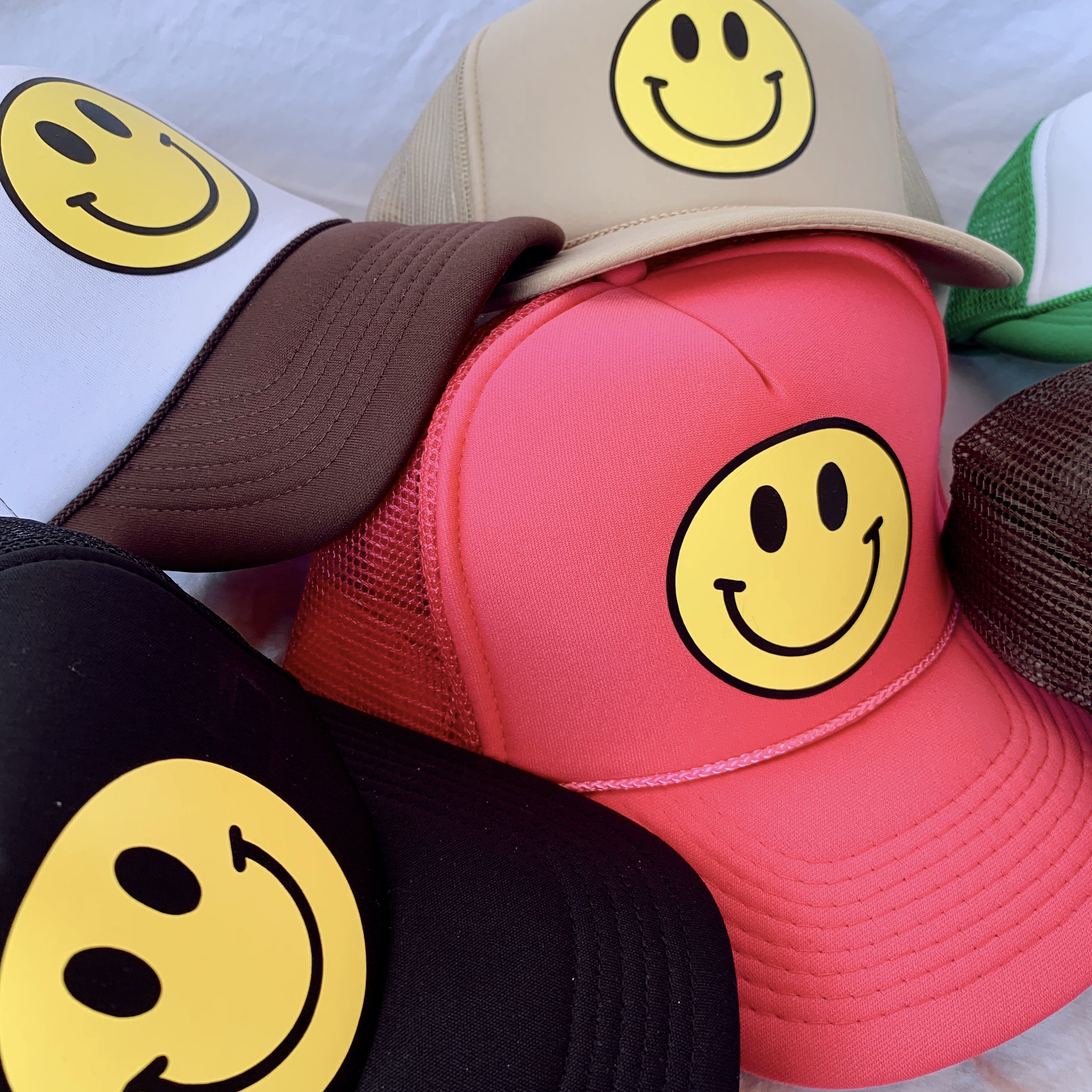 Womens Smiley Face Trucker Hat - Etsy display picture 2