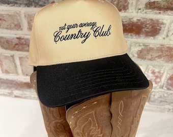No es su sombrero promedio de club de campo / sombrero bordado / sombrero de camionero de verano / traje de festival de campo / sombrero de campo / sombrero del 4 de julio / Hola