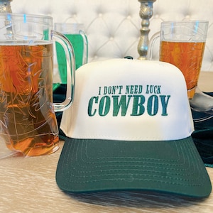 No necesito suerte Vaquero / Gorra de camionero bordada / Día de San Patricio / Gorra de camionero del Día de San Patricio / Fiesta del Día de San Patricio / Gorra de camionero de moda