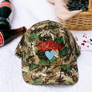 American Made Camo Hat | Embroidered Hat | Summer Trucker Hat | Country Festival Outfit | Country Hat | 4th Of July | Memorial Day Hat