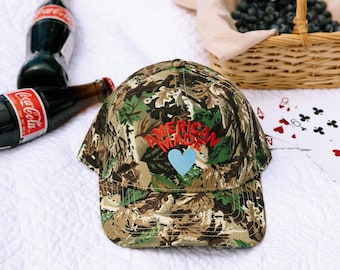 American Made Camo Hat | Embroidered Hat | Summer Trucker Hat | Country Festival Outfit | Country Hat | 4th Of July | Memorial Day Hat
