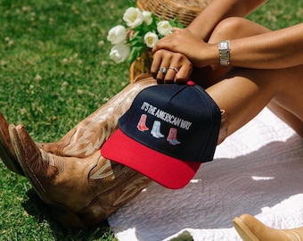 It's The American Way Hat | Embroidered Hat | Summer Trucker Hat | Country Festival Outfit | Country Hat | 4th Of July | Memorial Day Hat