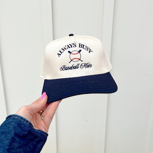 Always Busy Baseball Mom  Hat | Game Day Hats | Little League Mom Hats | Funny Baseball Hats | Trendy Hat | Ballgame Hat | Hats For Moms |