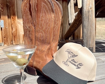 Tini Bit Country Trucker Hat | Trendy Trucker Hat | Martini Trucker Hat | 2024 Fashion | Gifts For Her | Dirty Martini | Custom Trucker