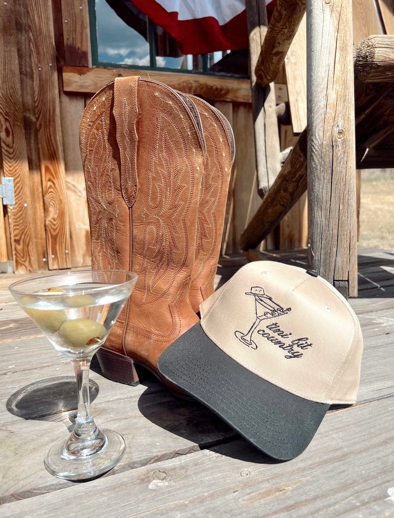 Tini Bit Country Trucker Hat | Trendy Trucker Hat | Martini Trucker Hat | 2024 Fashion | Gifts For Her | Dirty Martini | Custom Trucker image 1