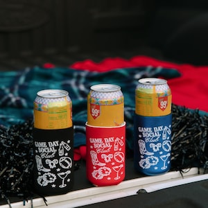 Game Day Social Club Slim Can Cooler | Drink Slim Can Cooler | Tailgate | Game Day Accessories | Tailgate Drink Sleeves | College Football |