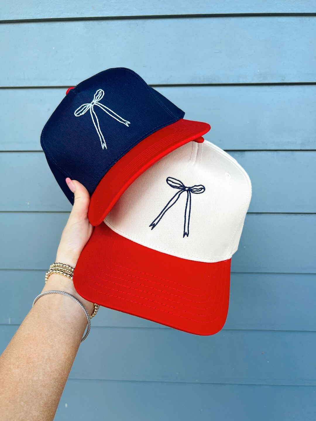 USA Bow Hat Embroidered Hat Summer Trucker Hat Country Festival