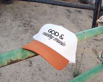God & Country Music Hat | Embroidered Hat | Summer Trucker Hat | Country Festival Outfit | Country Hat | 4th Of July Hat | Howdy Hat |