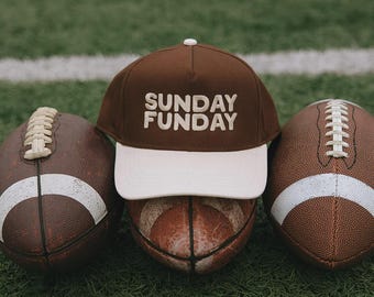 Sunday Funday Football Embroidered Hat | Football Hat | Embroidered Hat | Game Day Hat | Game Day Outfits | Tailgate Hat | Sunday Funday