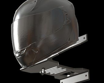 Motorcycle Helmet Wall Rack W/ Glove and Coat Hangers - 3D Print