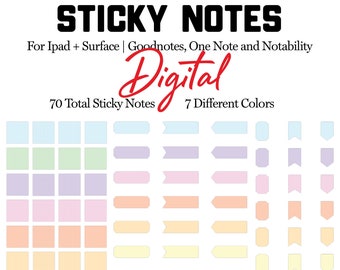 Sticky Notes | Digital Planner Stickers | Digital Planner Accessories | Digital Memo Notes | Goodnotes + Notability