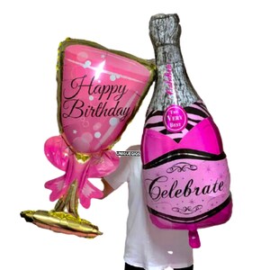 Bouteille Geante De Champagne De Papier Daluminium Et Ballon Etsy France