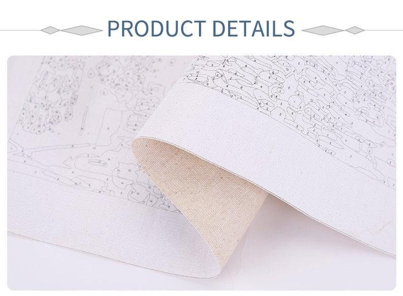 Diy Paint by Numbers With Frame Vintage on Canvas DIY Etsy UK