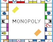 Monopoly - LARGE C2C Crochet Blanket Pattern Graphgan- Afghan-Corner to Corner- Vintage Toys- Board Games- Family Fun- Nostalgia