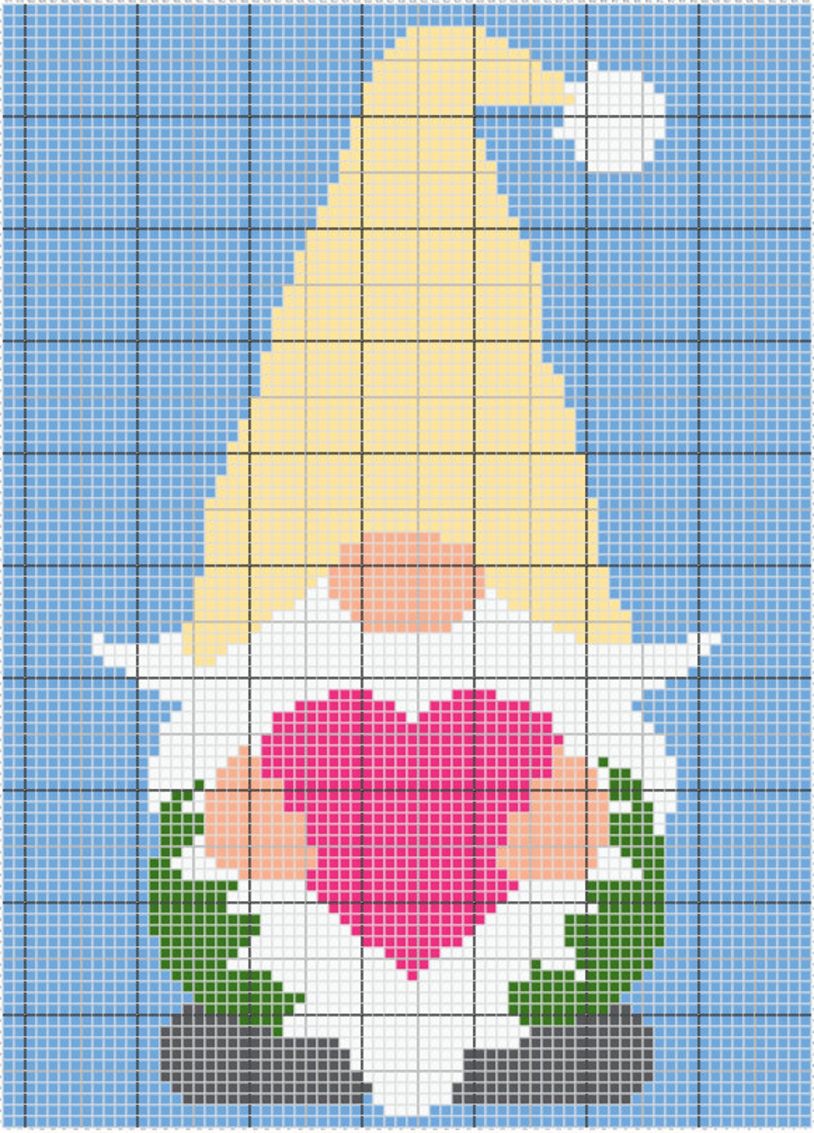 GnomeSolid Hat C2C Crochet Blanket Pattern Graphgan Etsy