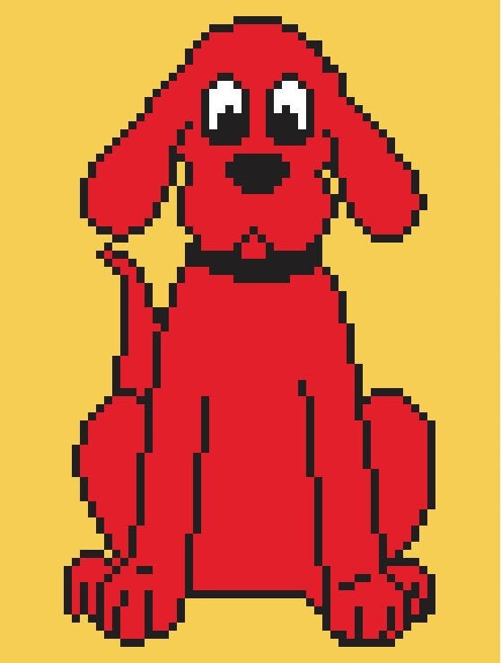 Clifford the Big Red Dog C2C Crochet Blanket Graphgan Pattern Etsy
