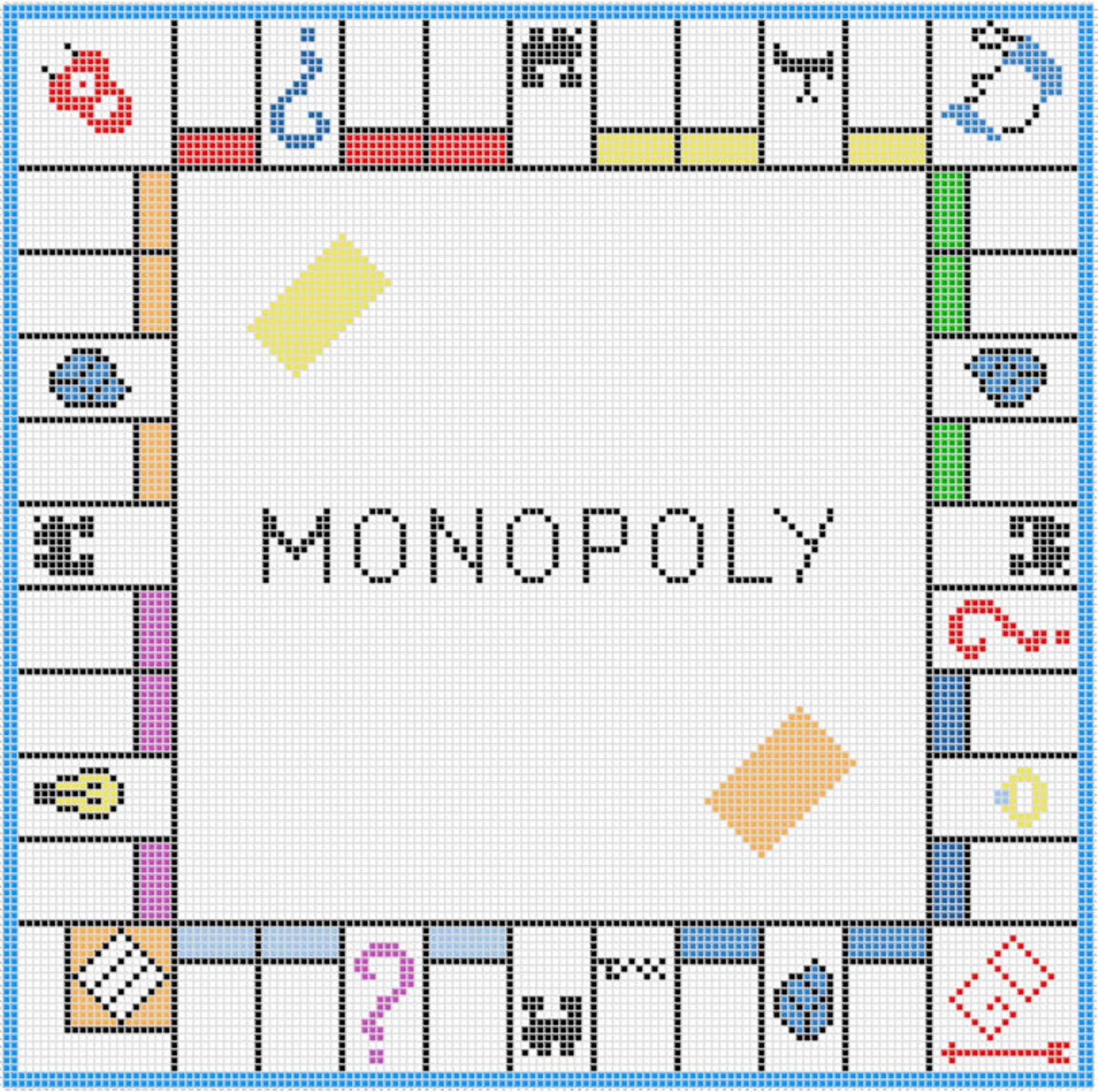 Monopoly LARGE C2C Crochet Blanket Pattern Graphgan Etsy