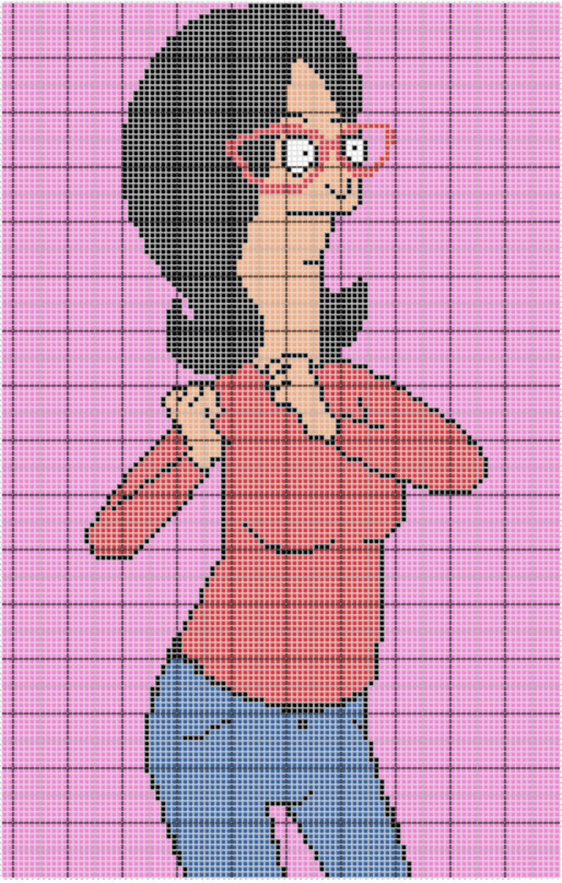 Bob/'s Burgers Graphgan Corner to Corner LARGE C2C Blanket Crochet Pattern Afghan Dancing Linda Belcher