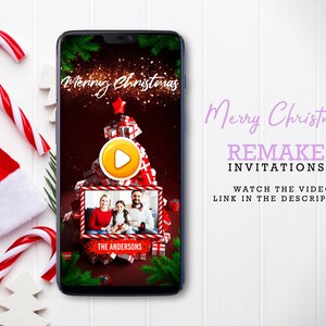 Video digitale Natale, biglietto di auguri di Natale, biglietto di auguri digitale, modello di biglietto di Natale, biglietto di Natale con foto, biglietto di Natale con foto
