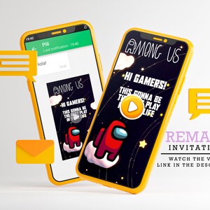 Gamer Video Einladung, digitale Karten, digitale Einladungen, Karte Geburtstagsparty, Videoeinladung, benutzerdefinierte einlädt, personalisierte Karte