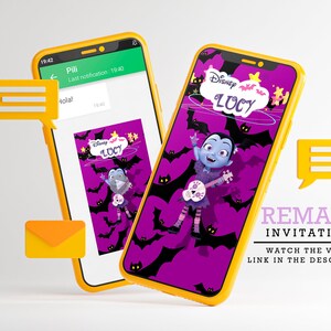 Vampirina Video Invitation, halloween invitation, digital card, boy or girl birthday, digital invitation, vampirina birthday