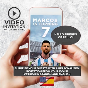 video invitation of lionel messi , leo messi soccer, leo messi world cup, Messi Birthday Party Invitation, World Cup Messi Argentina