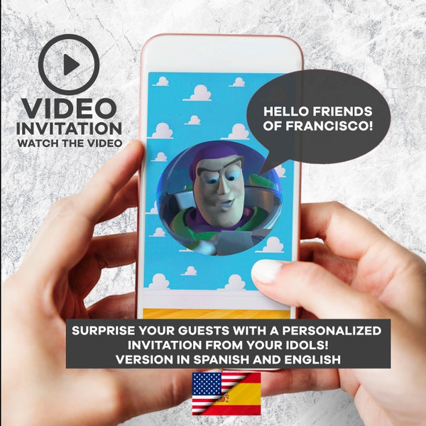 Toy Story Video invitation, toy story birthday invitation, toy story invitations, toy story birthday,  Buzz Lightyear video invitation