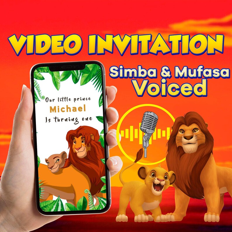 Lion King Birthday Invitation Video, Lion King Birthday Party Video ...