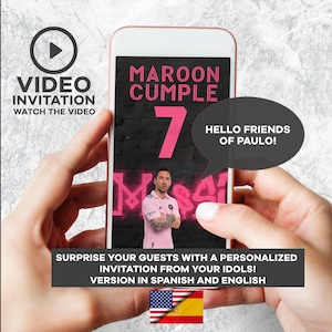 video-uitnodiging van lionel messi, leo messi voetbal verjaardagsuitnodiging, leo messi world cup