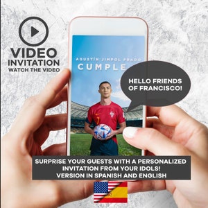 video invitation of cristiano ronaldo, cristiano ronaldo soccer Birthday Invitation, , Cristiano ronaldo portugal invitation, cr7 invitation