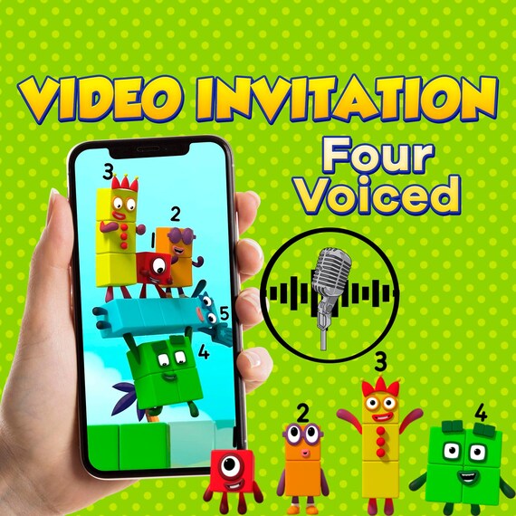 Numberblocks Video Invitation,Numberblocks, Numberblocks Animated Invitation, Numberblocks Birthday Invitaion, Numberblocks Party