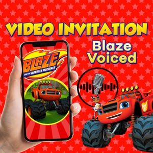 Invito di compleanno di Blaze e The Monster Machines, Invito video Blaze, Invito animato Blaze, Invito festa digitale Blaze