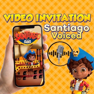 Santiago of the Seas video-verjaardagsuitnodiging, uitnodiging voor feest Santiago of the Seas, Santiago of the Seas verjaardagsfeestje