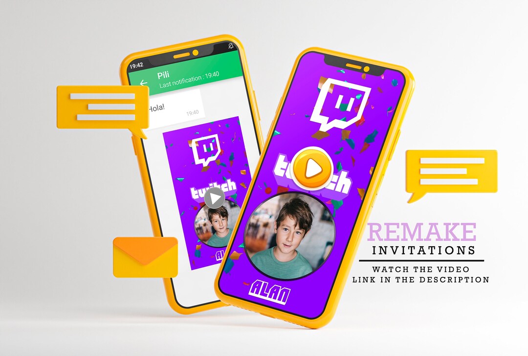 Streamer Party Video Invitation, Video Game Party, Video Game Birthday Invitation, Streamer