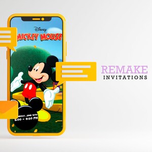 Mickey Mouse Houseclub Video invitation, Mickey Mouse digital card, Mickey Mouse digital invitation, mickey mouse 1st birthday Invitation image 6