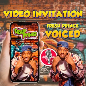 Invitation vidéo Fresh Prince, Invitation Fresh Prince animée, Invitation numérique Fresh Prince, thème Fresh Prince, will smith prince