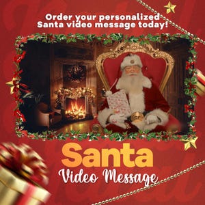 Personalisierte Weihnachts Video Begrüßung, benutzerdefinierte Weihnachts Nachricht, Einzigartiges Weihnachtsgeschenk für Kinder, Weihnachtsmann Video Brief, magische Feiertagsüberraschung
