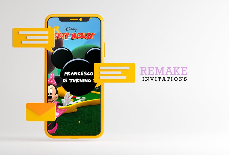 Mickey Mouse Houseclub Video invitation, Mickey Mouse digital card, Mickey Mouse digital invitation, mickey mouse 1st birthday Invitation image 4