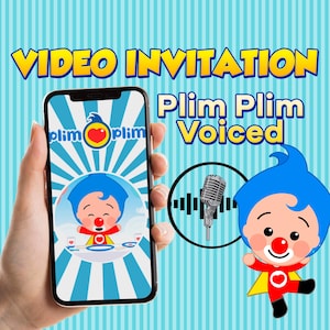 plim plim Voiced Birthday Invitation Video, plim plim birthday invitation, plim plim invitation, plim plim circo birthday party