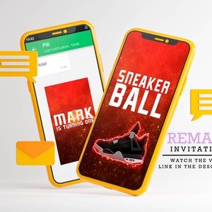 Sneaker Ball video Invitation, Sneaker Birthday Invitation, Sneaker Invitation, Sneaker Birthday, Shoe Birthday, Digital Invite