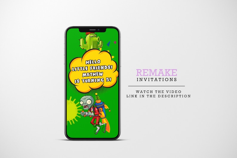Plants Vs Zombies Invitation Plants Vs Zombies Birthday Party - Etsy Canada
