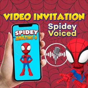 Spidey birthday party video invitation, Spidey digital animated video invite