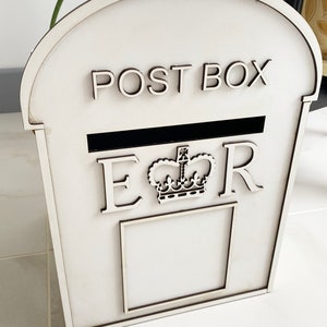 Personalized White Wedding Post Box - Royal Mail Style Card Box
