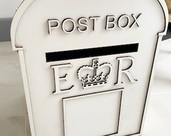 Personalized White Wedding Post Box - Royal Mail Style Card Box