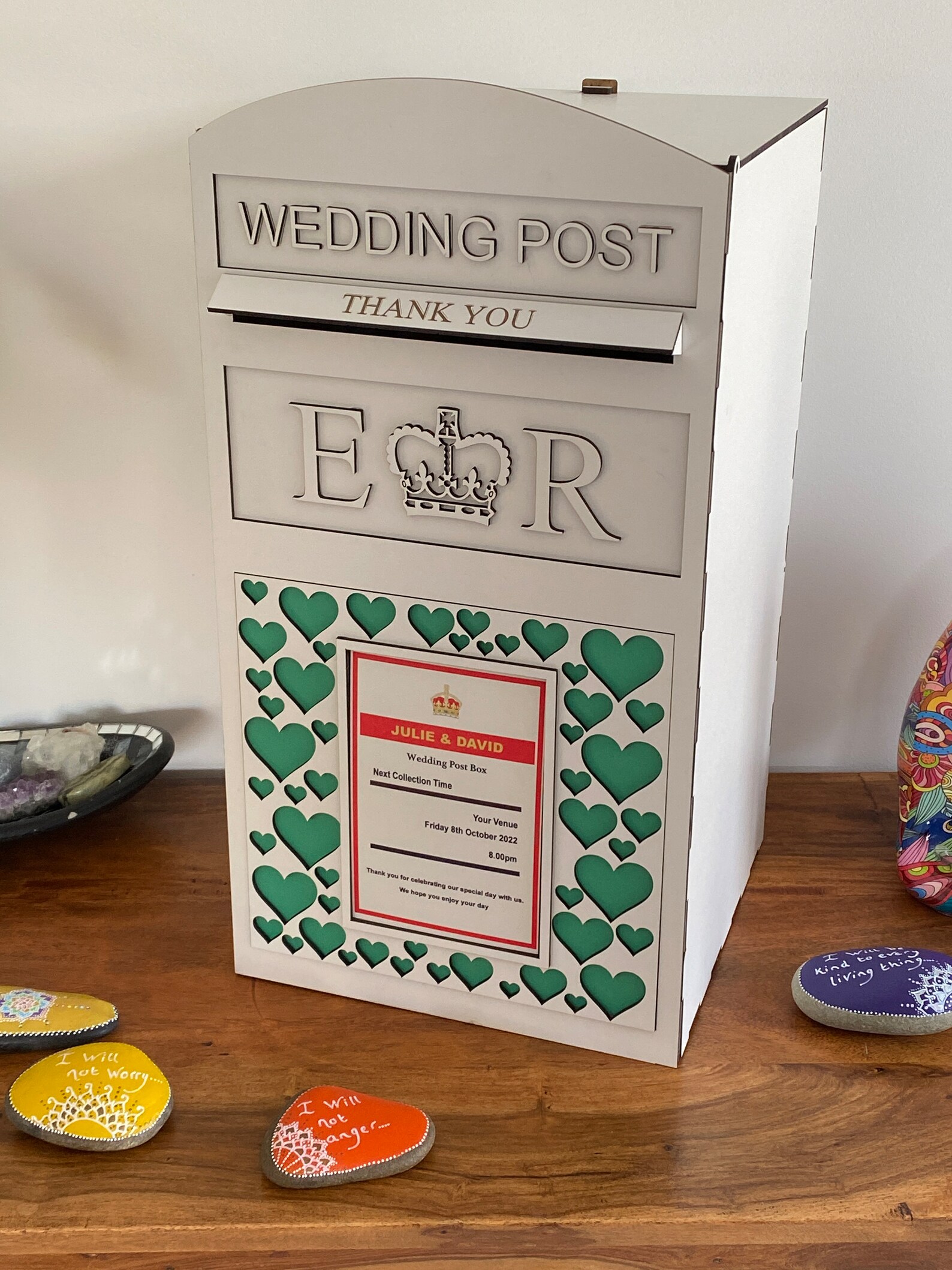 Large Lockable Wedding Card Post Box Postbox Fully Customisable ...