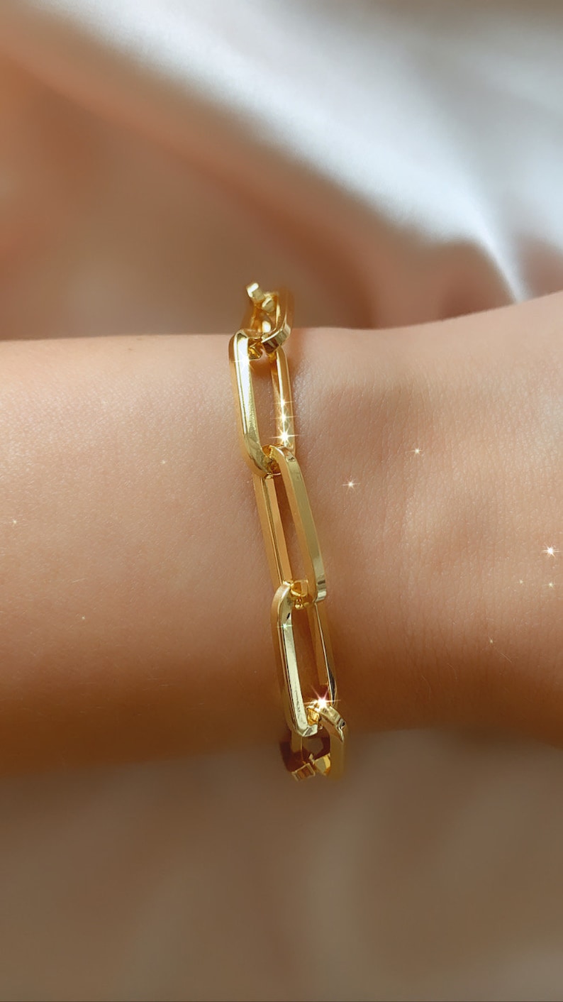 Stacking 18k gold-plated link Chain Bracelet Minimalist Bracelet Delicate Layering Dainty