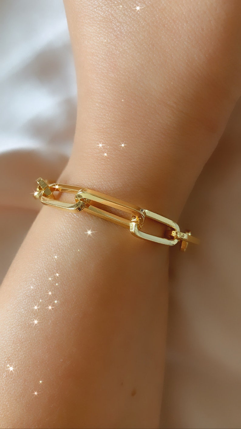 Stacking 18k gold-plated link Chain Bracelet Minimalist Bracelet Delicate Layering Dainty