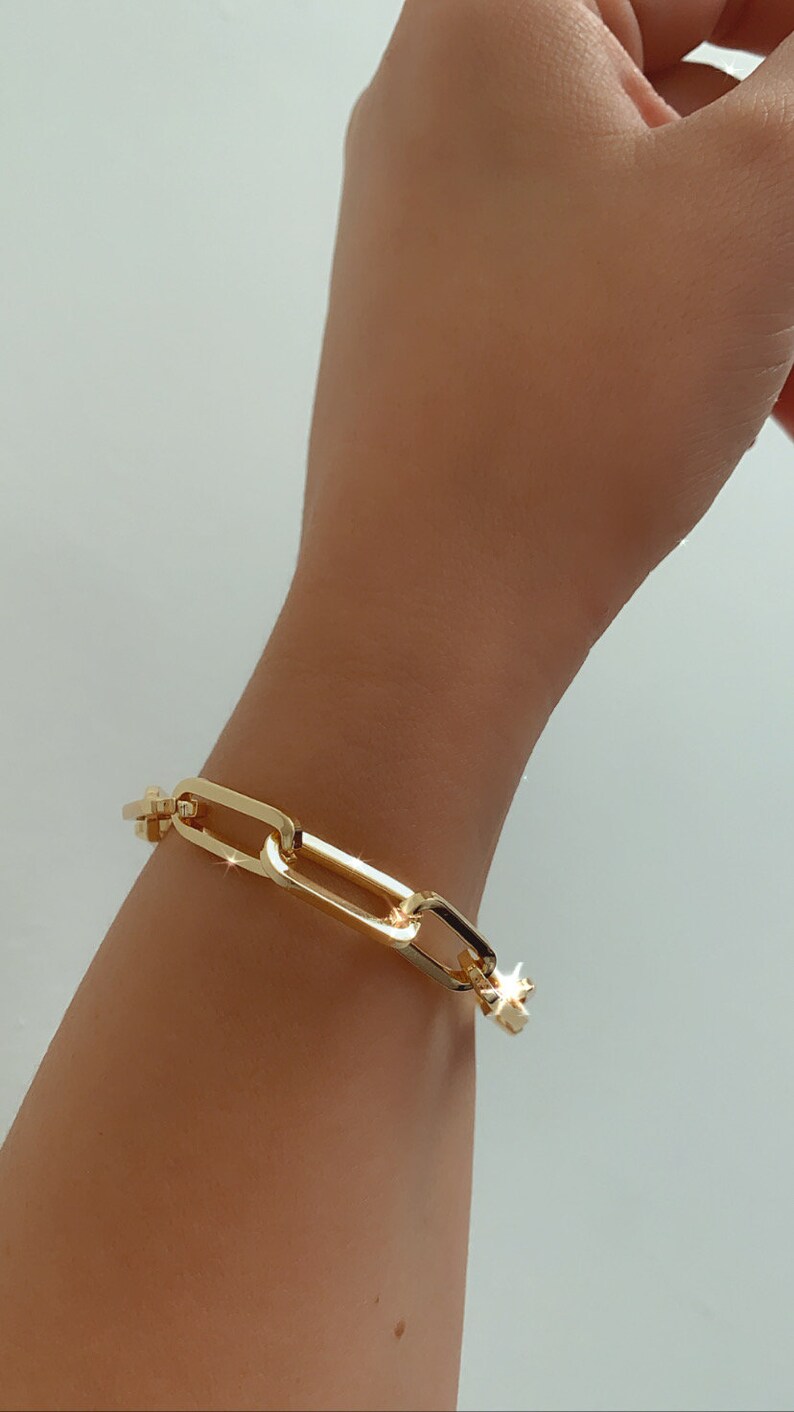 Stacking 18k gold-plated link Chain Bracelet Minimalist Bracelet Delicate Layering Dainty